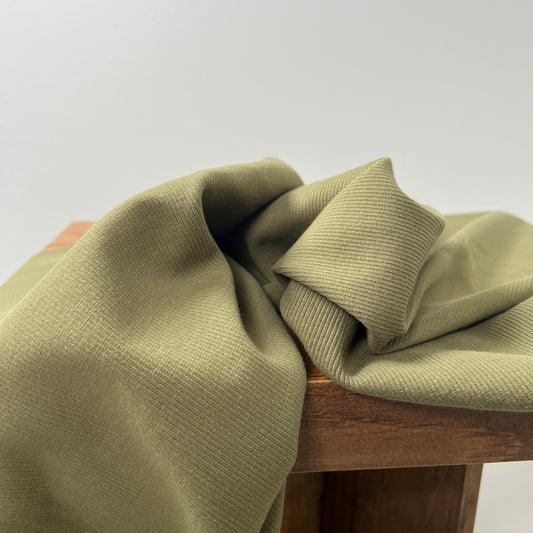 Organic Cotton Spandex Ribbing 360gsm - Capulet Olive