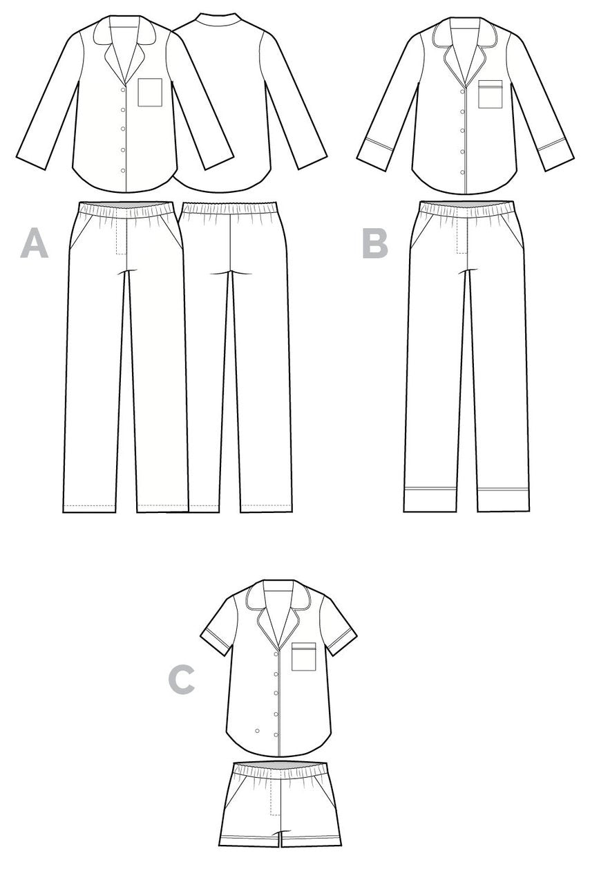 Carolyn Pajama Pattern - Closet Core Patterns - Simplifi Fabric