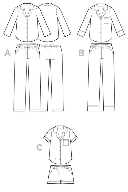 Carolyn Pajama Pattern - Closet Core Patterns - Simplifi Fabric