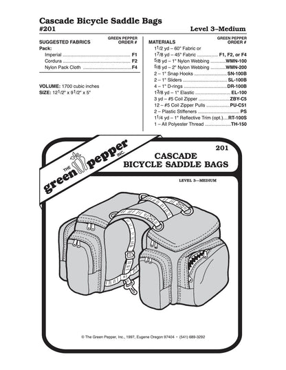 Cascade Bicycle Saddle Bag Pattern - 201 - The Green Pepper Patterns - Simplifi Fabric