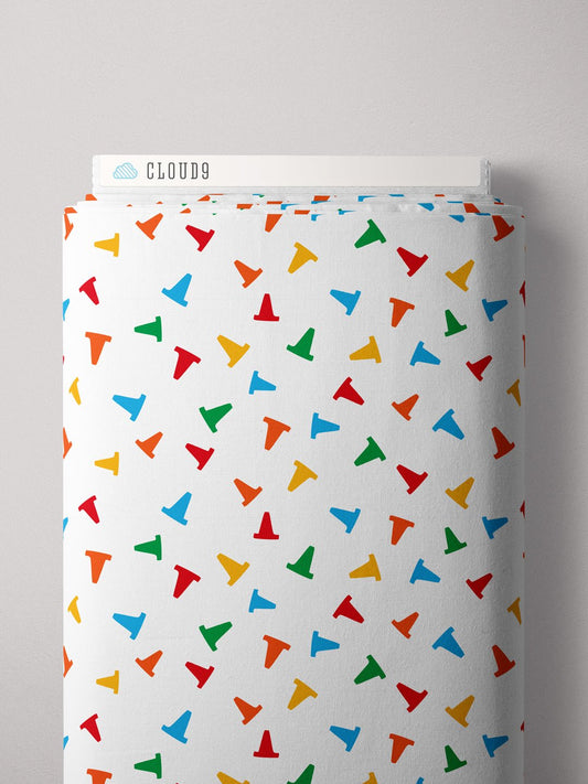 Caution - Multi - Fire! Fire! Fire! - Loo McNulty - Cloud 9 Fabrics - Poplin - Simplifi Fabric