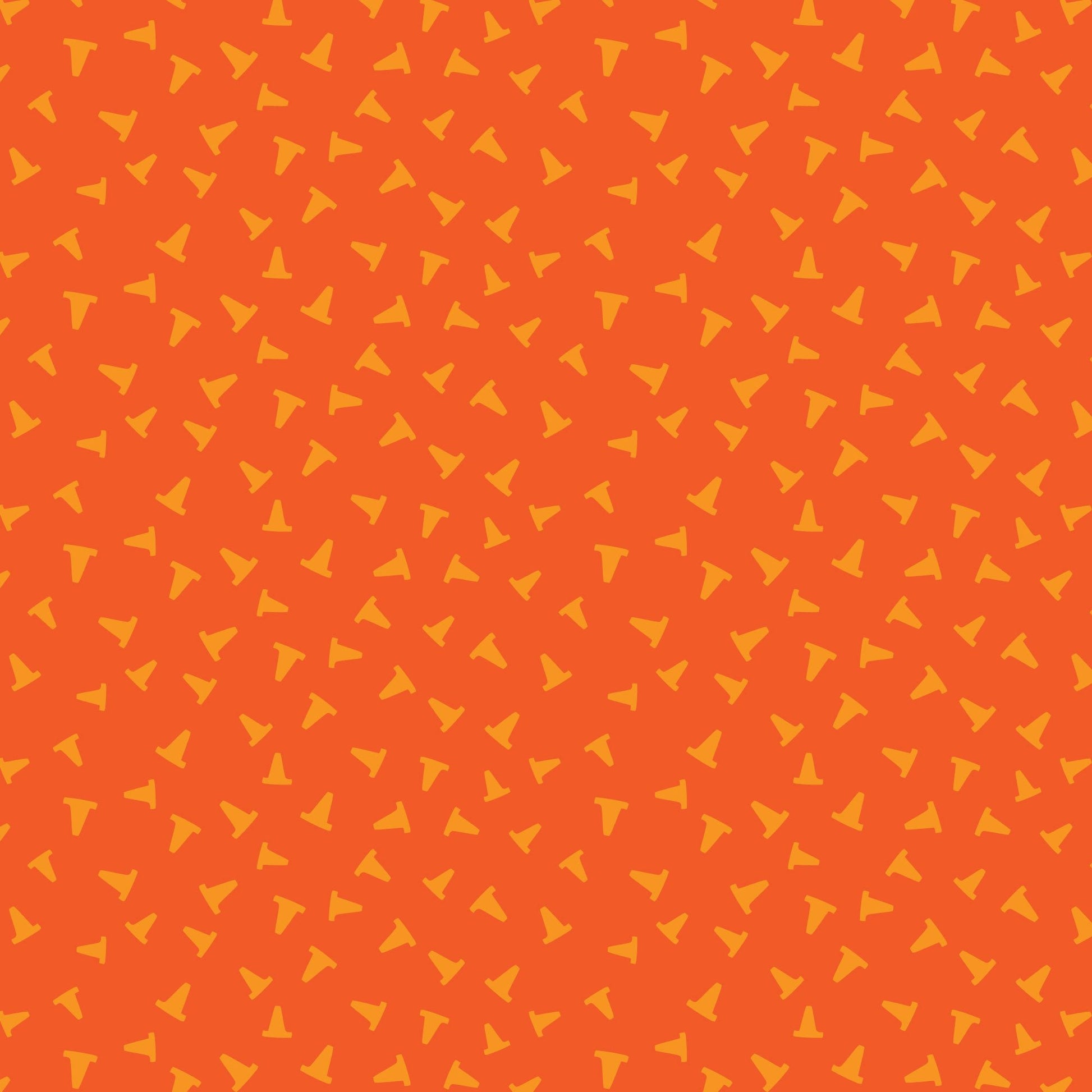 Caution - Orange - Fire! Fire! Fire! - Loo McNulty - Cloud 9 Fabrics - Poplin - Simplifi Fabric