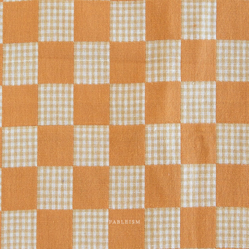Checkmate - Checkers - Butterscotch - Fableism Supply Co. - Simplifi Fabric