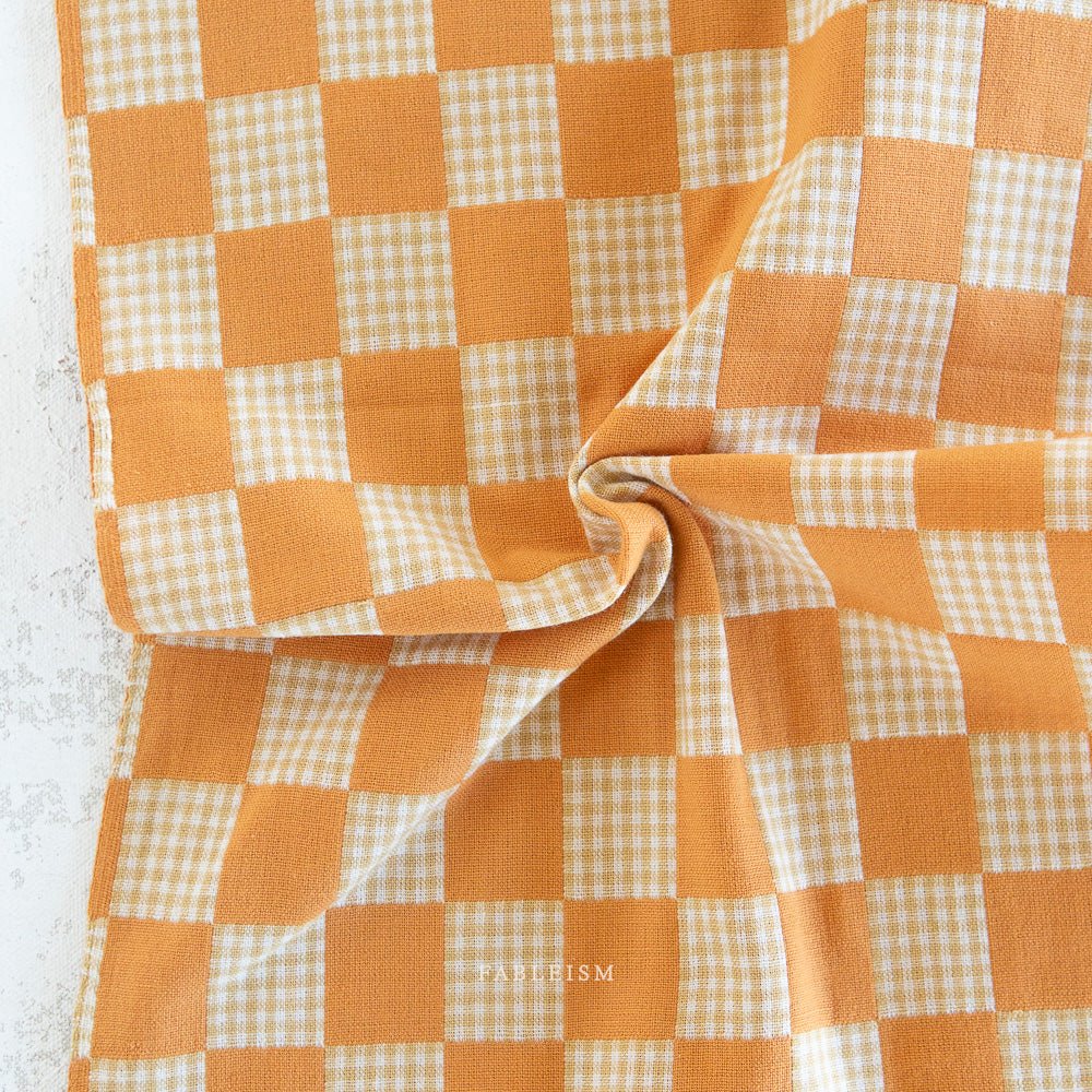 Checkmate - Checkers - Butterscotch - Fableism Supply Co. - Simplifi Fabric