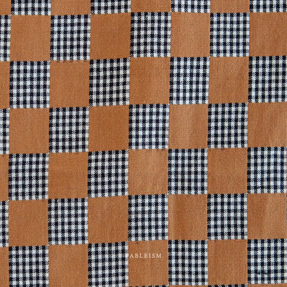 Checkmate - Checkers - Sandalwood - Fableism Supply Co. - Simplifi Fabric