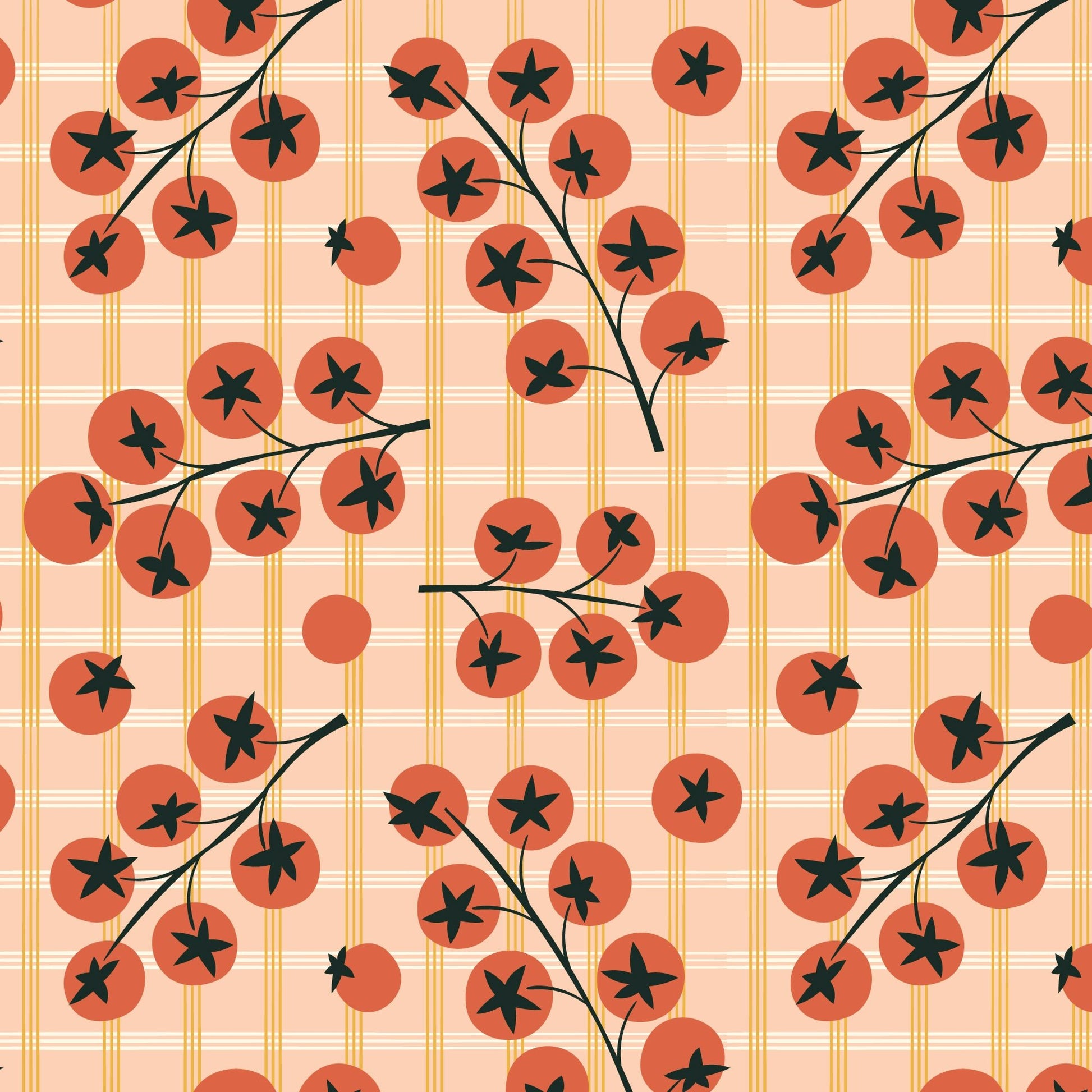 Cherry Tomato Check - Homestead Haven - Shelby Warwood - Cloud 9 Fabrics - Poplin - Simplifi Fabric