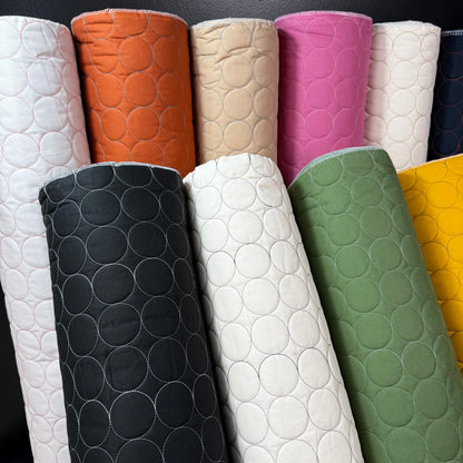 Circle Stitch Quilted - Japanese Import - Gray/Beige