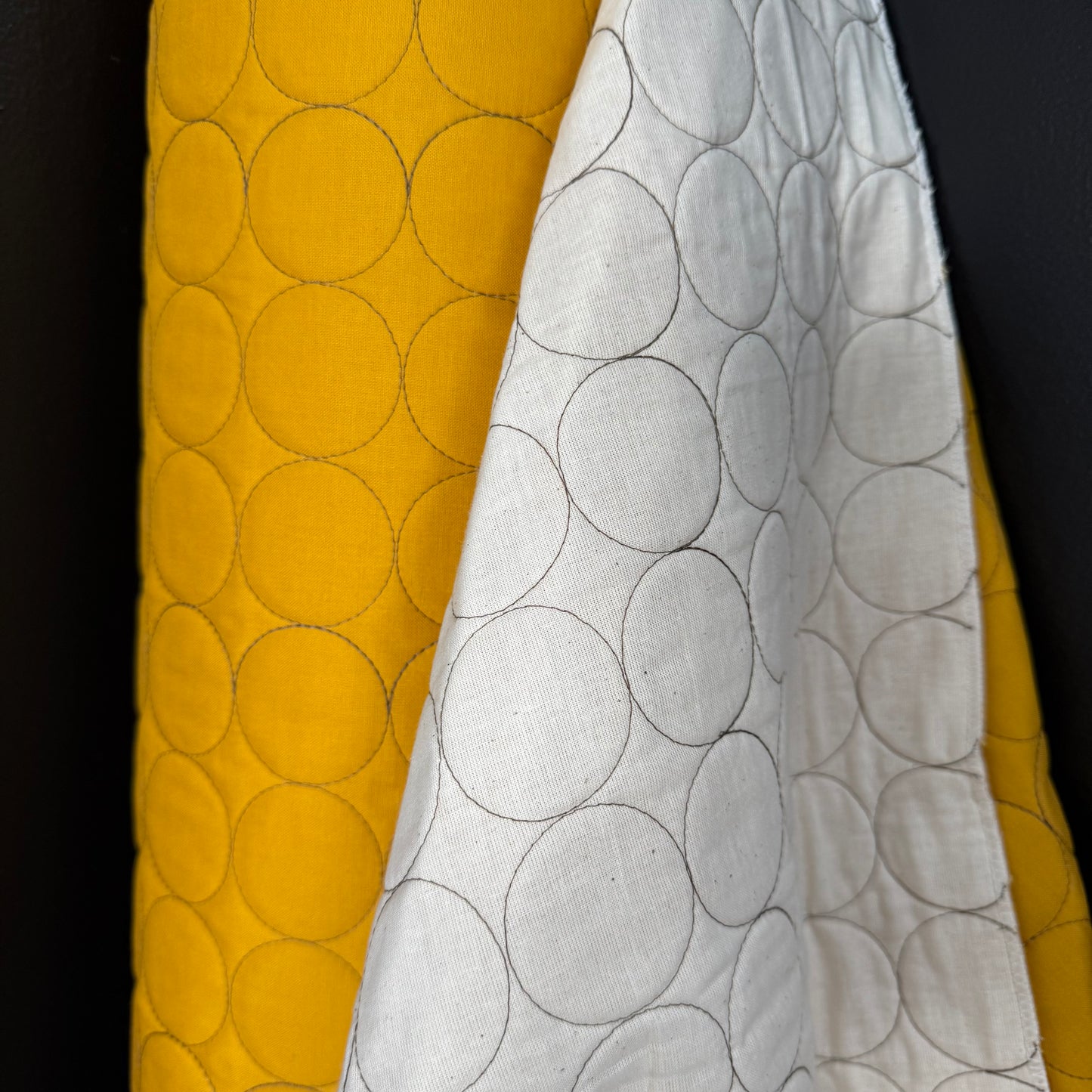 Circle Stitch Quilted - Japanese Import - Yellow/Khaki