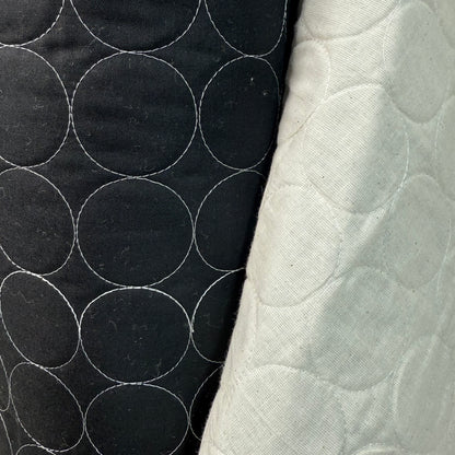 Circle Stitch Quilted - Japanese Import - Black/White