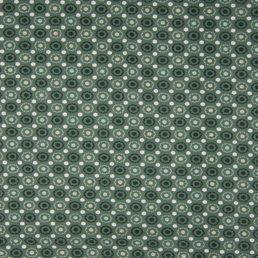 Circles - Organic Cotton Stretch Jersey - European Import - Dusty Green - Simplifi Fabric