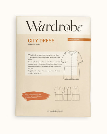 City Dress Womens Paper Pattern - Wardrobe by Me - Simplifi Fabric
