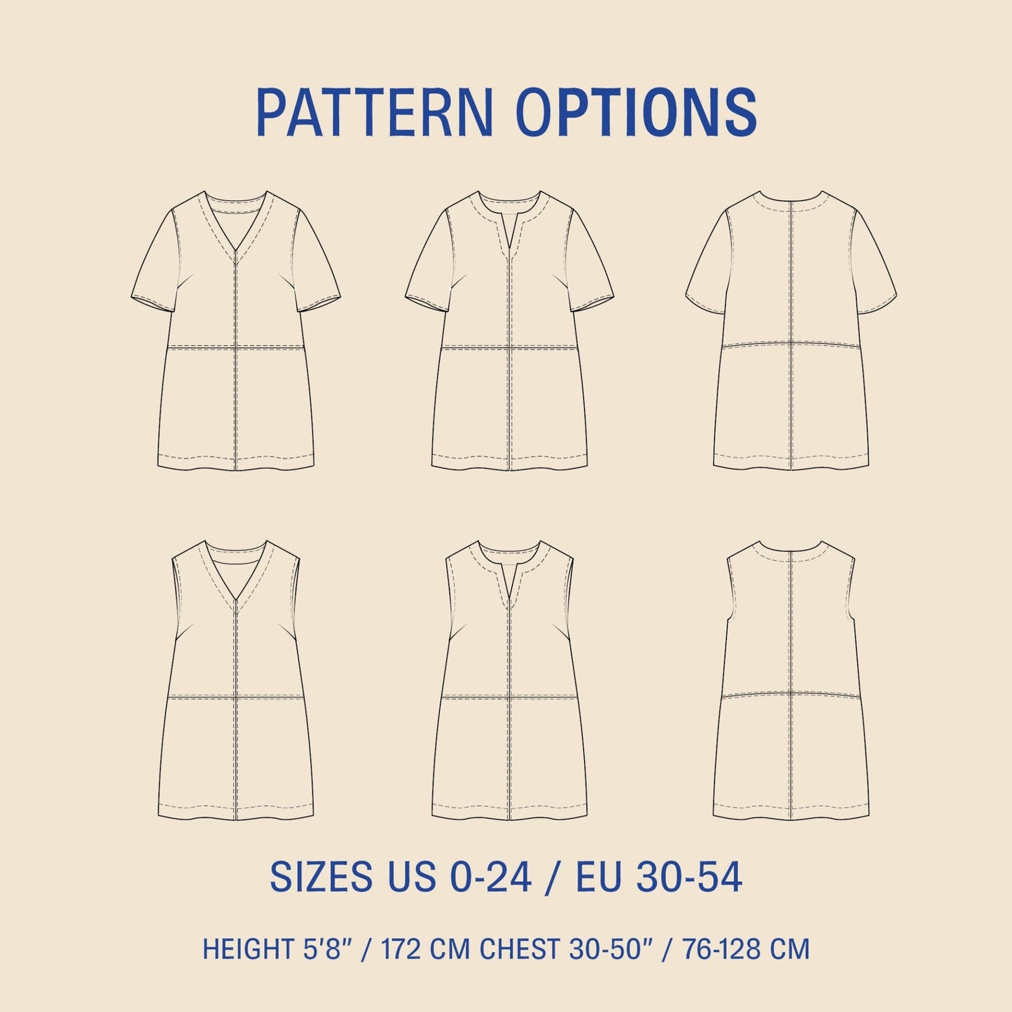 City Dress Womens Paper Pattern - Wardrobe by Me - Simplifi Fabric