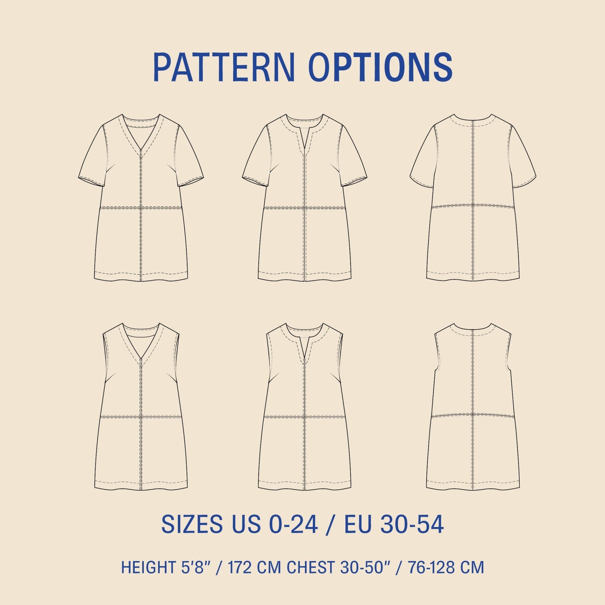 City Dress Womens Paper Pattern - Wardrobe by Me - Simplifi Fabric