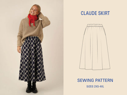 Claude Skirt Womens Paper Pattern - Wardrobe by Me - Simplifi Fabric