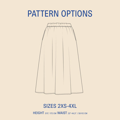 Claude Skirt Womens Paper Pattern - Wardrobe by Me - Simplifi Fabric
