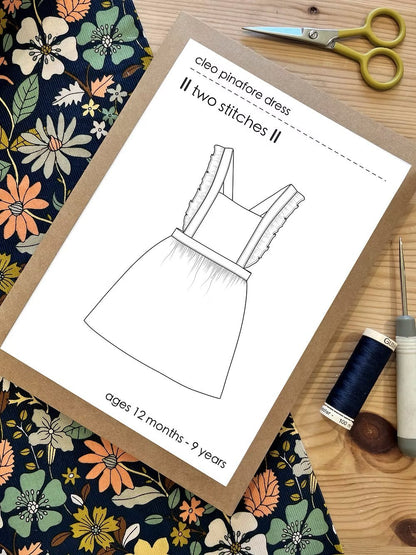 Cleo Pinafore Dress - Kids Paper Sewing Pattern - Two Stitches Patterns - Simplifi Fabric