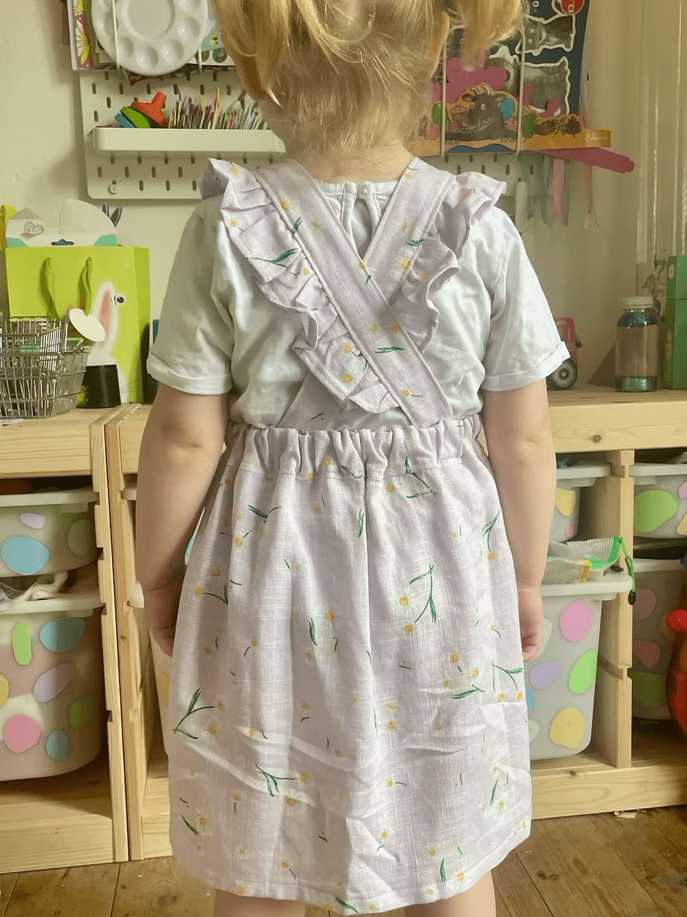 Cleo Pinafore Dress - Kids Paper Sewing Pattern - Two Stitches Patterns - Simplifi Fabric