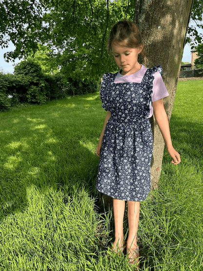 Cleo Pinafore Dress - Kids Paper Sewing Pattern - Two Stitches Patterns - Simplifi Fabric