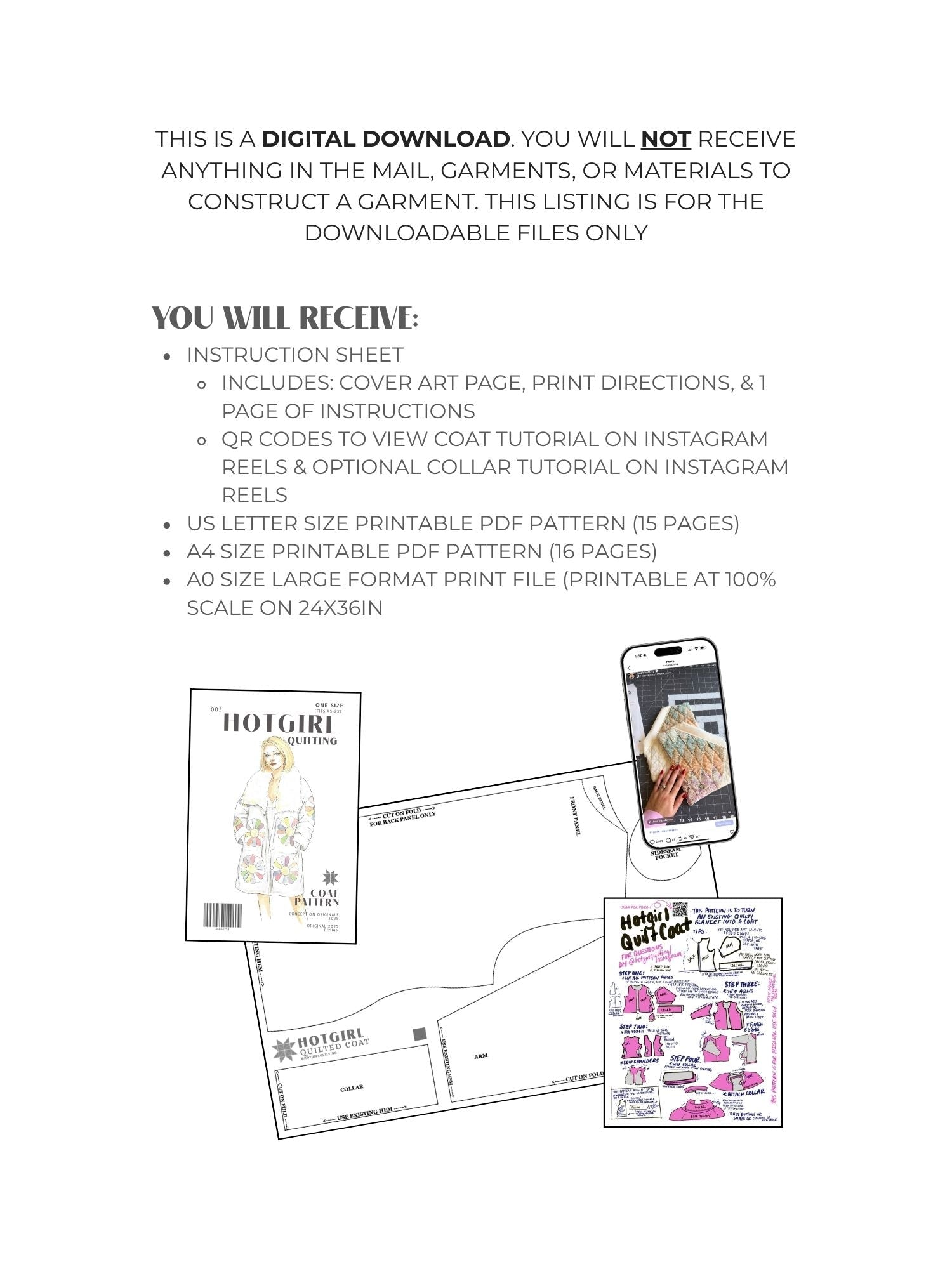 Coat - PDF Pattern - Hot Girl Quilting - Simplifi Fabric