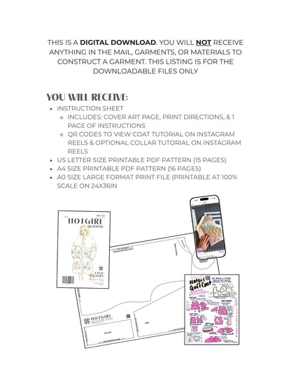 Coat - PDF Pattern - Hot Girl Quilting - Simplifi Fabric