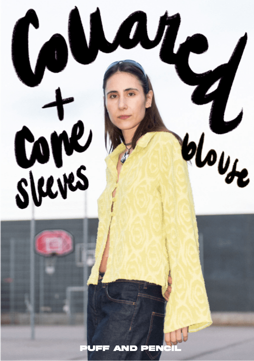 Collared Blouse + Cone Sleeves - Paper Sewing Pattern - Puff And Pencil - Simplifi Fabric