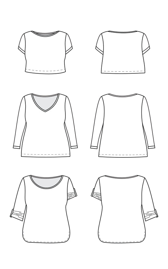 Concord T-Shirt Paper Pattern - Cashmerette - Simplifi Fabric