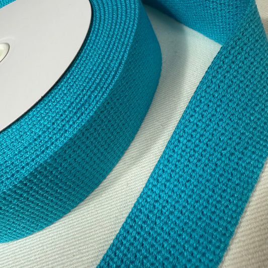 30mm Webbing - Cool Teal - Japanese Import - 10 (sold per meter)
