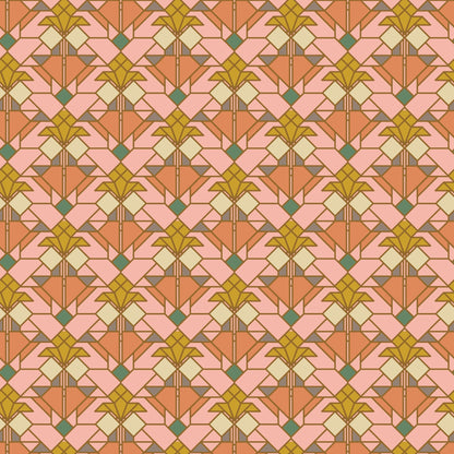 Coonley Tulip - Earth - Frank Lloyd Wright - Cloud 9 Fabrics - Poplin - Simplifi Fabric