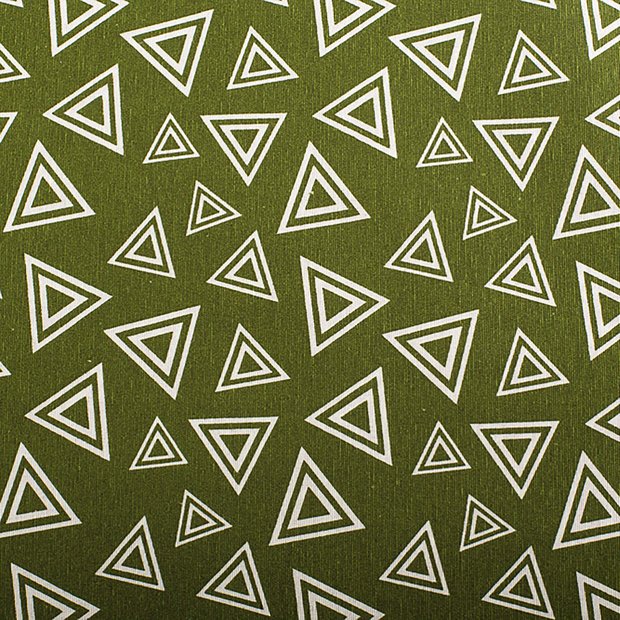 Cotton Panama - Oeko - Tex® - European Import - TRIANGLES - Dark Green - Simplifi Fabric