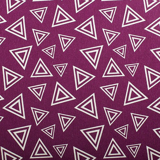 Cotton Panama - Oeko - Tex® - European Import - TRIANGLES - Magenta - Simplifi Fabric