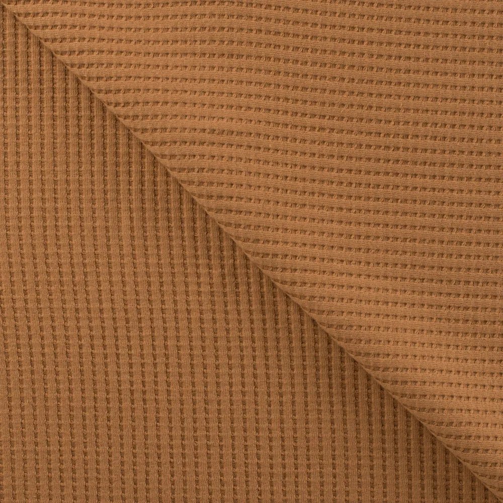 Cotton Waffle Tricot - European Import - Caramel - Simplifi Fabric