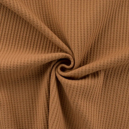 Cotton Waffle Tricot - European Import - Caramel - Simplifi Fabric