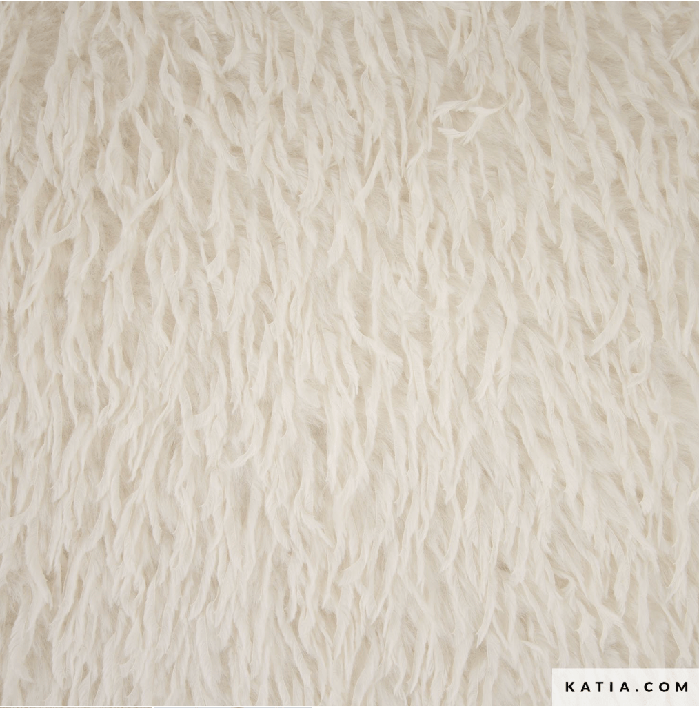 Cream Feather Hair Vegan Faux Fur - Katia - Simplifi Fabric