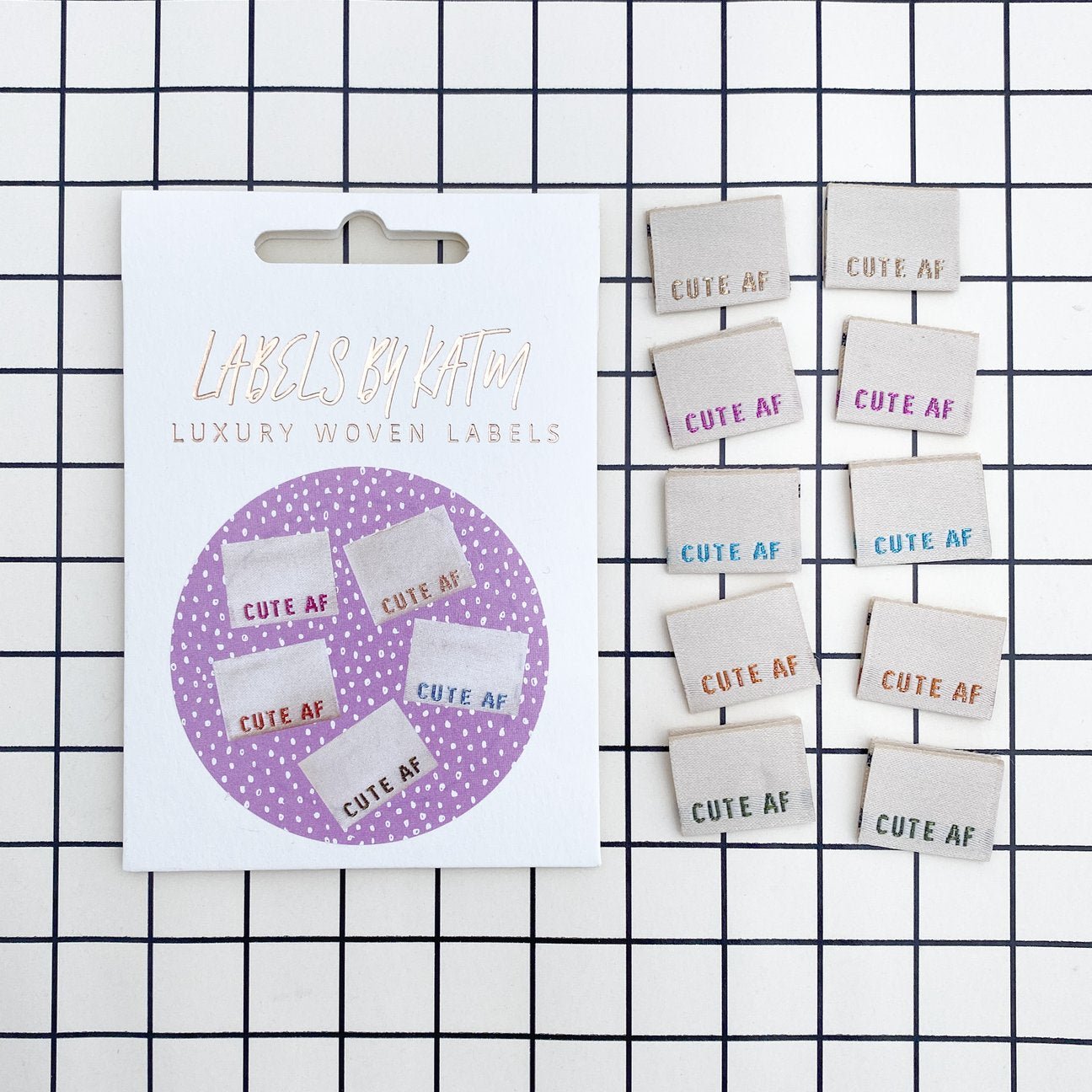 "Cute AF" Woven Labels - Kylie And The Machine - Simplifi Fabric