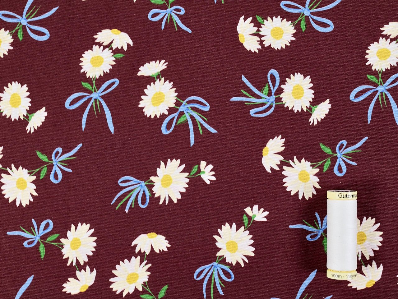 Daisy Beau Stretch Denim - Maroon - Oeko - Tex 100 - Fabric Godmother - Simplifi Fabric