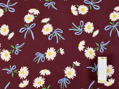 Daisy Beau Stretch Denim - Maroon - Oeko - Tex 100 - Fabric Godmother - Simplifi Fabric