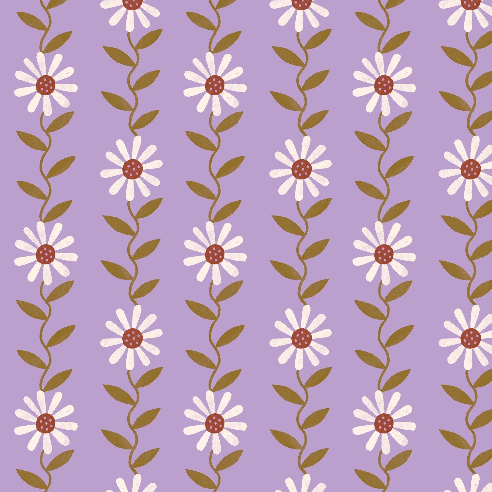 Daisy May - Lilac - Retro Meadow - Sophie Rowe - Cloud 9 Fabrics - Poplin - Simplifi Fabric