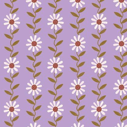 Daisy May - Lilac - Retro Meadow - Sophie Rowe - Cloud 9 Fabrics - Poplin - Simplifi Fabric
