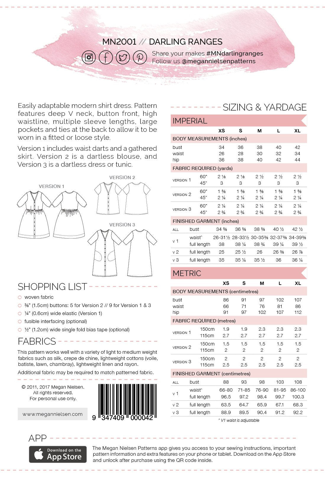 Darling Ranges Dress - Megan Nielsen Patterns - Sewing Pattern - Simplifi Fabric