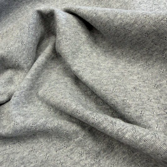 Delicate Diamonds Pointelle Knit Fabric - Organic Cotton - Grey Melange - Simplifi Fabric