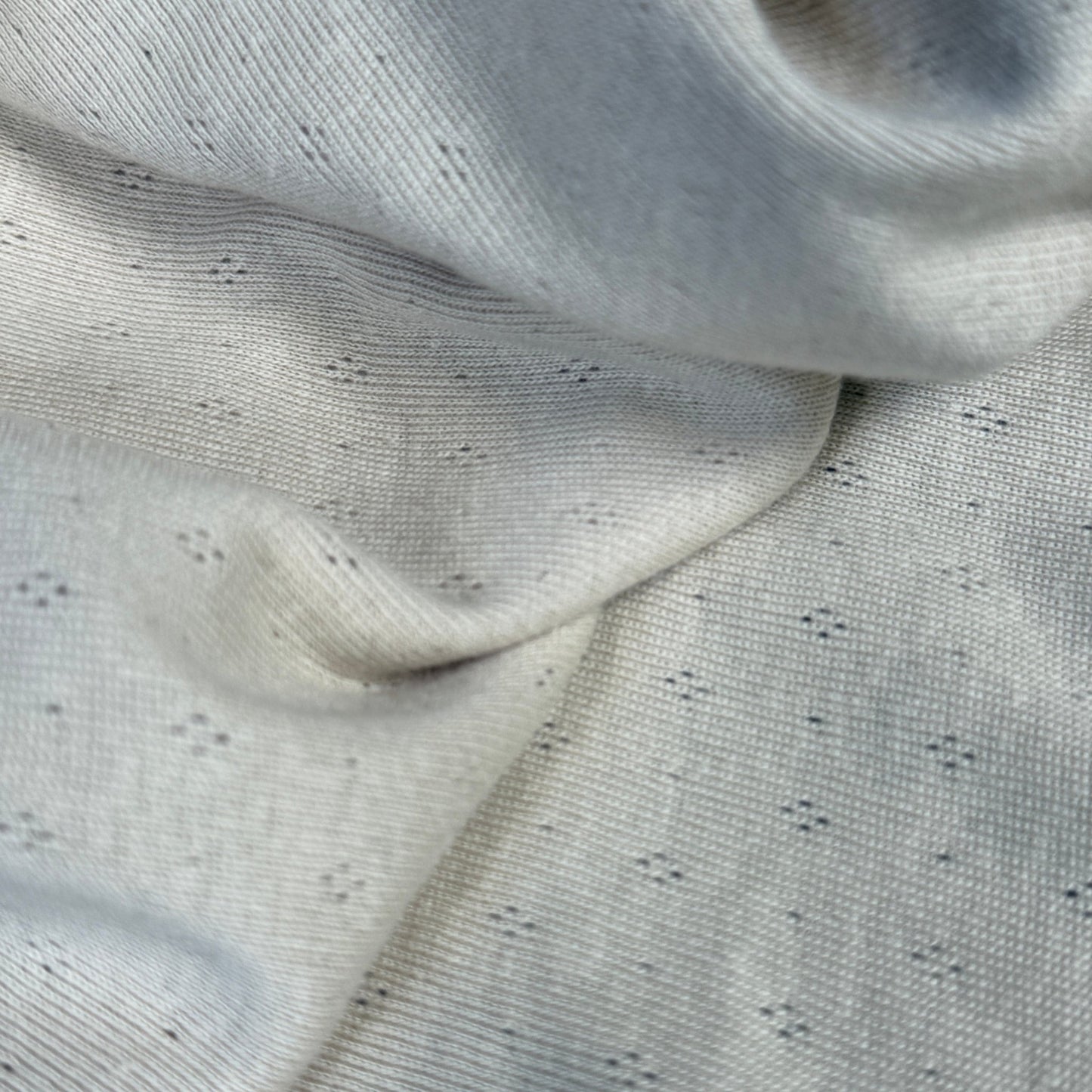 Delicate Diamonds Pointelle Knit Fabric - Organic Cotton - Oatmeal - Simplifi Fabric