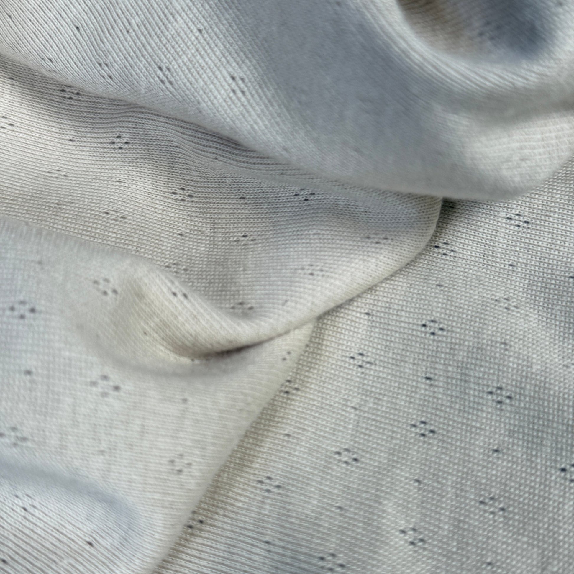 Delicate Diamonds Pointelle Knit Fabric - Organic Cotton - Oatmeal - Simplifi Fabric