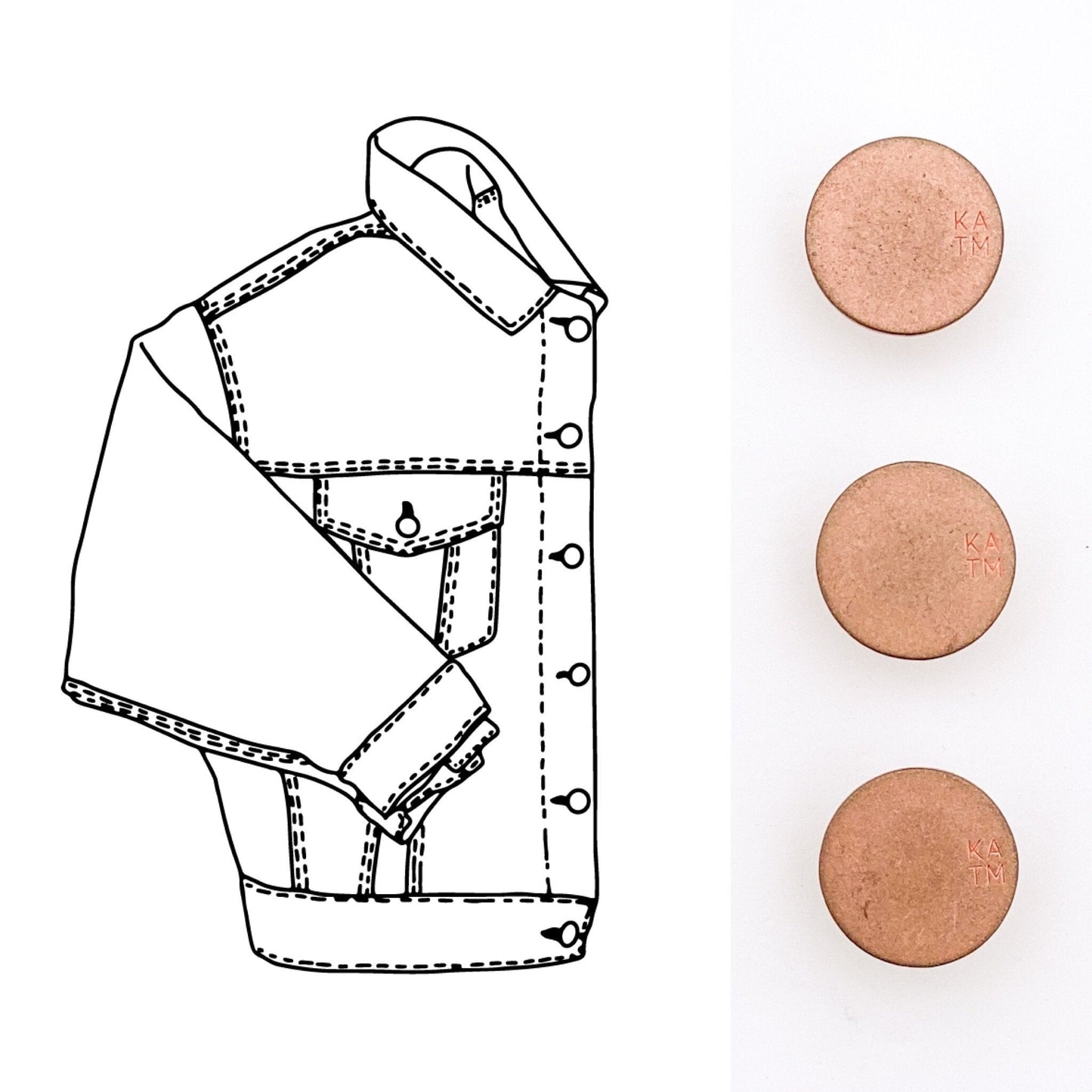 Denim Jacket Hardware Kit - Copper - Kylie And The Machine - Simplifi Fabric