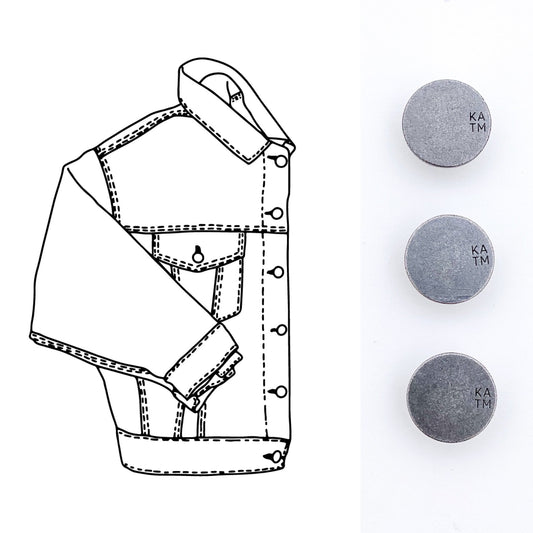 Denim Jacket Hardware Kit - Pewter - Kylie And The Machine - Simplifi Fabric