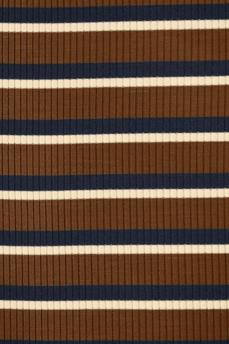 Derby TENCEL™ Modal Stripe Jersey - OEKO - TEX® - MeetMILK - Pecan - Simplifi Fabric