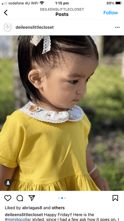 Detachable Children's Collar PDF Sewing Pattern - Atelier Mimito - Simplifi Fabric
