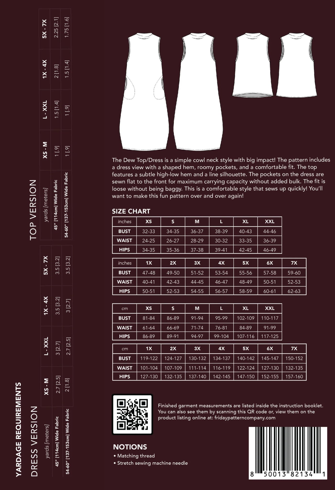 Dew Top & Dress Pattern - Friday Pattern Company - Simplifi Fabric