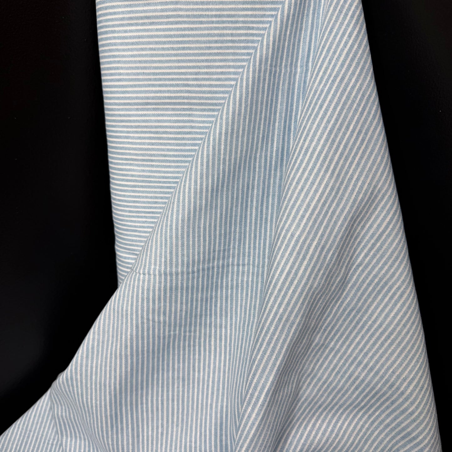 Hickory Stripe Denim Look Double Gauze - Japanese Import - Light Denim/Light