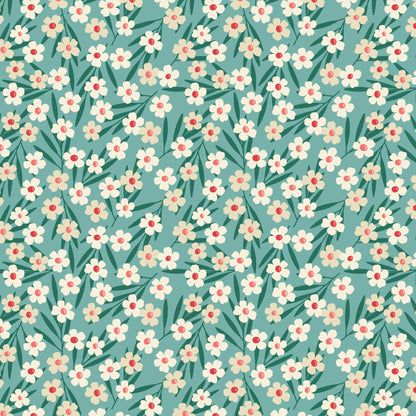 Ditsy Blossoms - Garden Walks - Ann Gardner - Cloud 9 Fabrics - Poplin - Simplifi Fabric