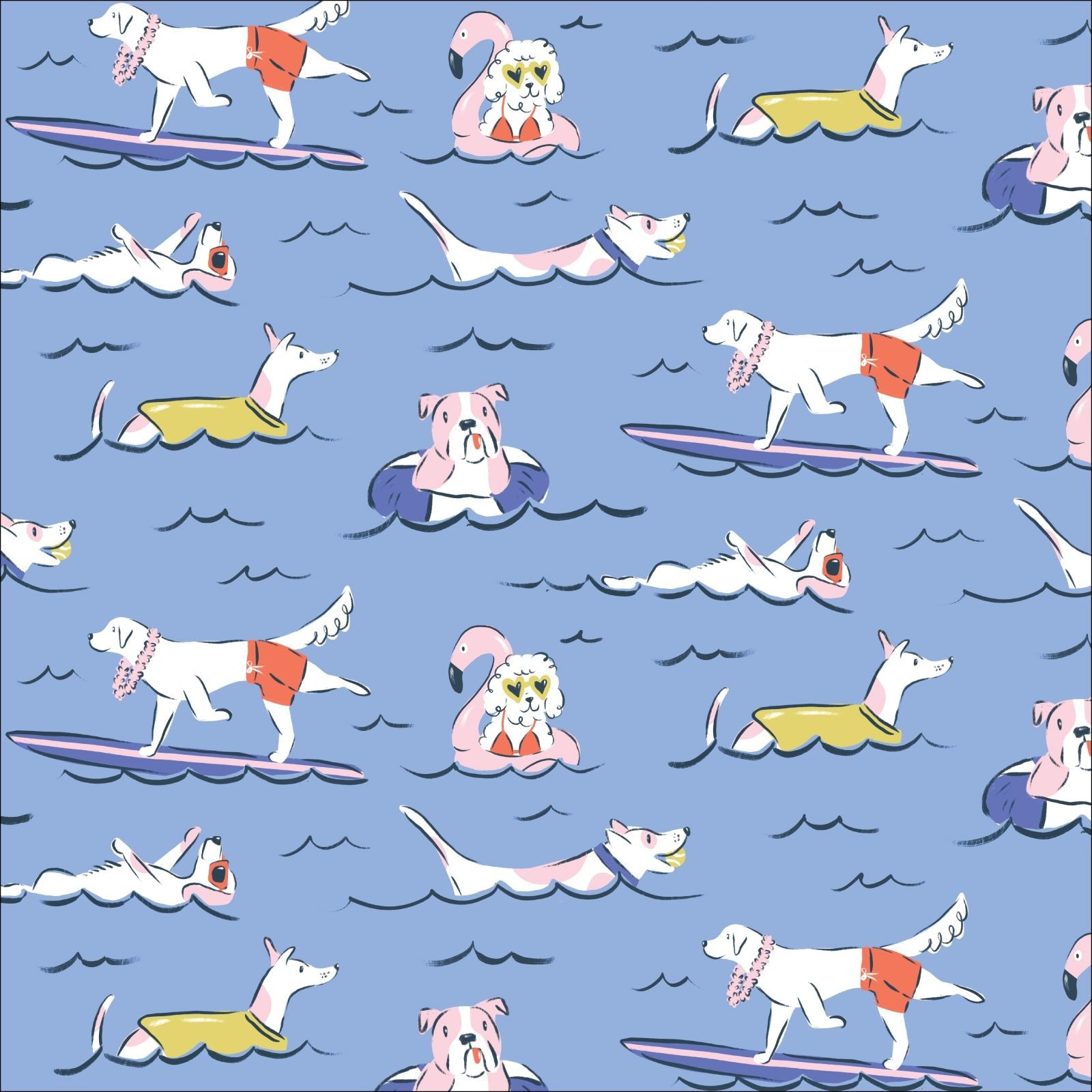 Doggie Dip - Dog Days Of Summer - Krissy Mast - Cloud 9 Fabrics - Poplin - Simplifi Fabric